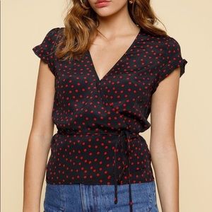 Rouje Polka Dot Wrap Top Size 38